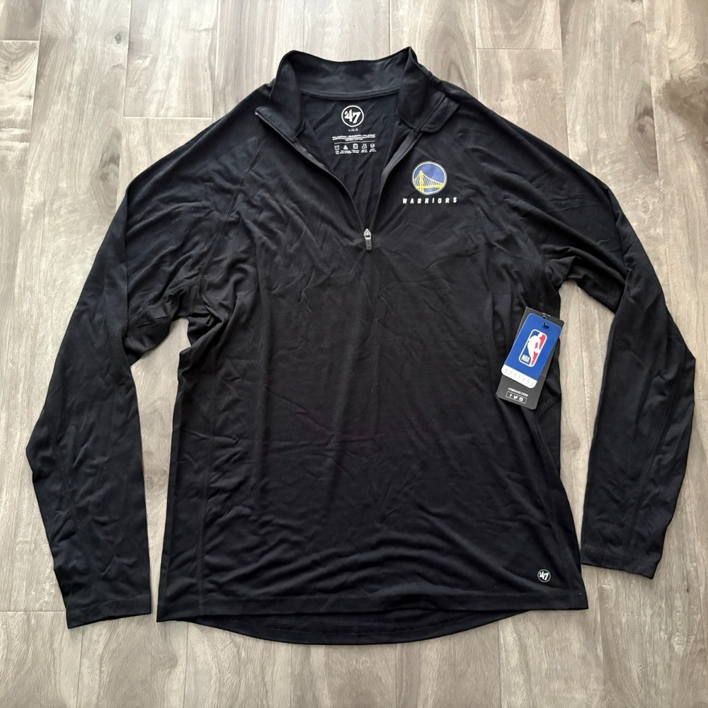 New '47 Brand NBA GSW Warriors Impact 1/4 Zip Pullover Shirt Men's Large NWT